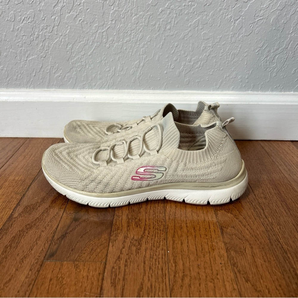 Skechers Summits Walking Shoes Slip On Women’s Size 6.5 Tan Taupe
